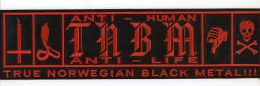 Anti Human /True Norwegian Black Metal Red Backpatch