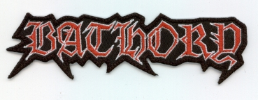 Bathory - Weiss Rotes Octagon Kontour Logo Aufnäher