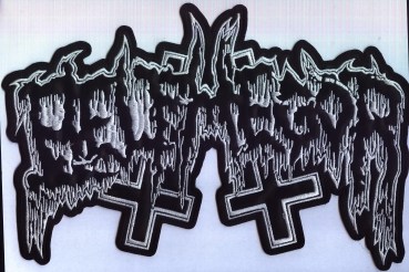 Belphegor - Weisses Logo Rückenaufnäher