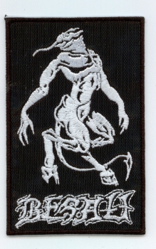 Besatt - Weisses Logo Dämon Aufnäher