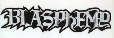 Blasphemy - Weisses Logo Rückenaufnäher