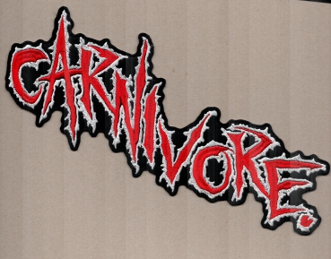 Carnivore - White Red Logo Backpatch