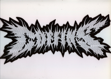 Coffins - Weisses Logo Rückenaufnäher