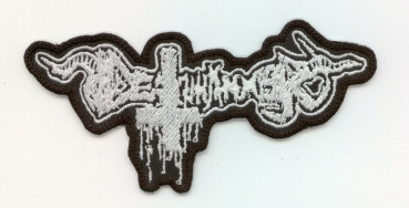 Deathhammer - Weisses Logo Kontour Aufnäher