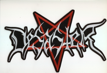Desaster - Rot Weisses Logo Rückenaufnäher