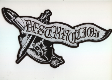 Destruction -  Weisses Altes Logo Rückenaufnäher