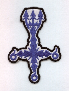 Dissection - Blaues Kreuz Kontour Weisser Aufnäher