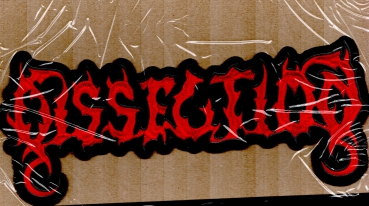 Dissection - Rot Graues Logo Rückenaufnäher