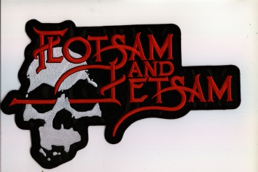 Flotsam and Jetsam - Rotes Logo Skull Rückenaufnäher