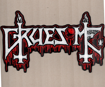 Gruesome - Rot Weisses Logo Rückenaufnäher