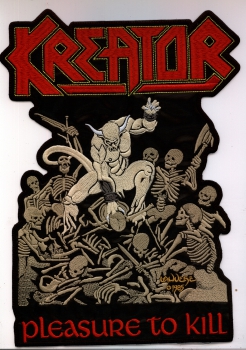 Kreator - Rot Gelbes Logo Pleasure to Kill Rückenaufnäher