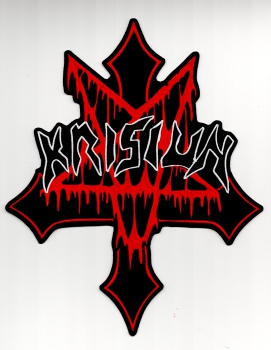 Krisiun - Weisses Logo Rotes Kreuz Rückenaufnäher