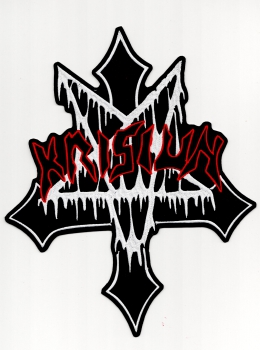 Krisiun - Red Logo White Cross Backpatch