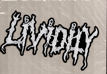 Lividity - Weisses Logo Rückenaufnäher