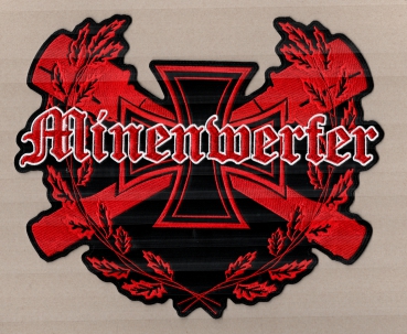 Minenwerfer - Rot Weisses Logo Rückenaufnäher