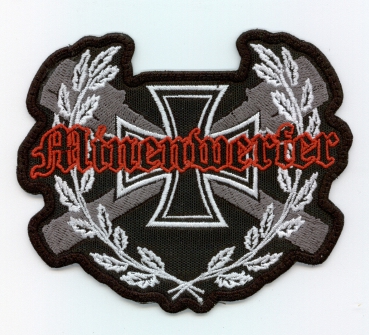 Minenwerfer - Rot Grau Logo Aufnäher