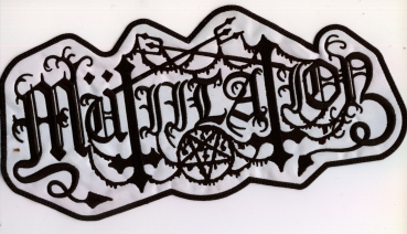 Mutiilation - Black Logo White Backpatch