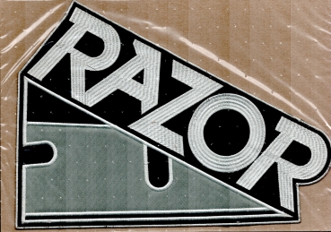 Razor - Graues Logo Rückenaufnäher