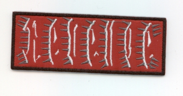 Revenge - Grau Weisses Logo Roter Aufnäher