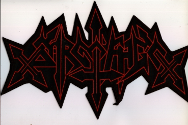Sarcofago - Rotes Logo Rückenaufnäher