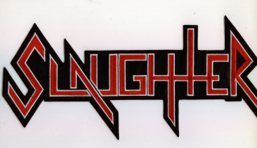 Slaughter - White Red Logo Backpatch