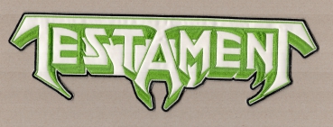 Testament - Weiss Grün Weisses Logo Rückenaufnäher