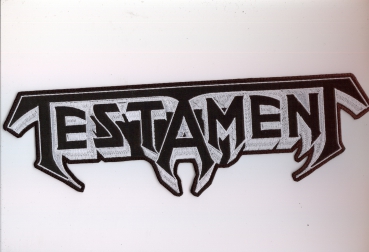 Testament - Schwarz Weisses Logo Rückenaufnäher