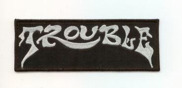 Trouble - Weisses Logo Aufnäher
