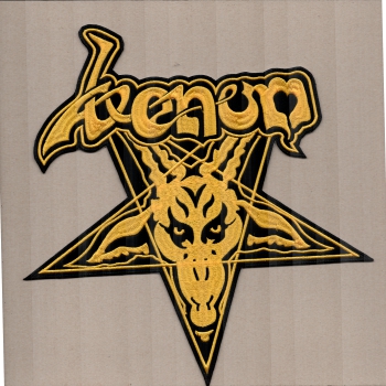 Venom - Gelbes Logo & Pentagramm Rückenaufnäher