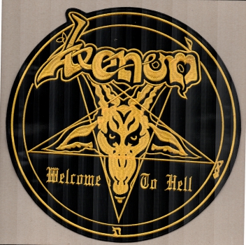 Venom - Welcome to Hell Gold Runder Rückenaufnäher