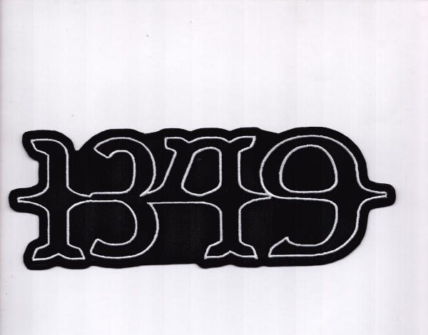 1349 - Weisses Logo Shape 2 Rückenaufnäher