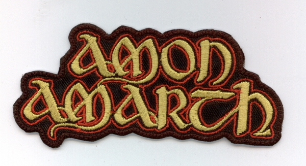 Amon Amarth - Rot Gelbes Logo Kontour Aufnäher