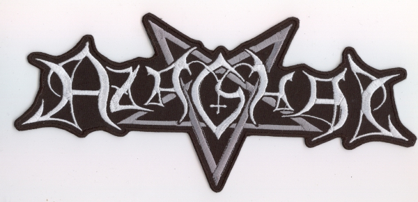 Azaghal - White Logo Grey Pentagram Backpatch