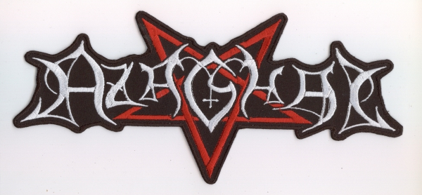 Azaghal - White Logo Red Pentagram Backpatch