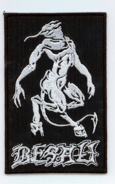 Besatt - Weisses Logo Dämon Aufnäher