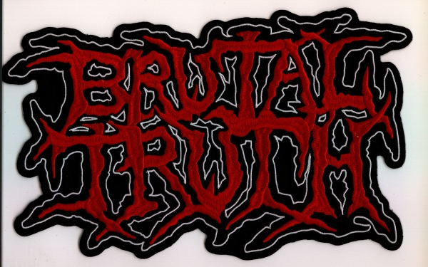 Brutal Truth - Rot Weisses Logo Rückenaufnäher