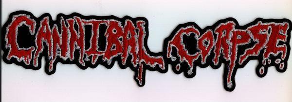 Cannibal Corpse - Rotes Weisses Logo Rückenaufnäher