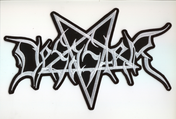 Desaster - Weisses Logo Rückenaufnäher
