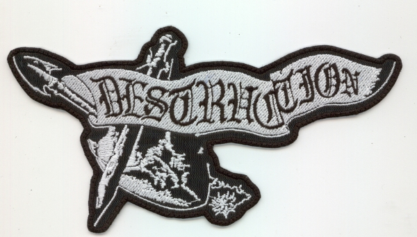 Destruction -  Weisses Altes Logo Aufnäher