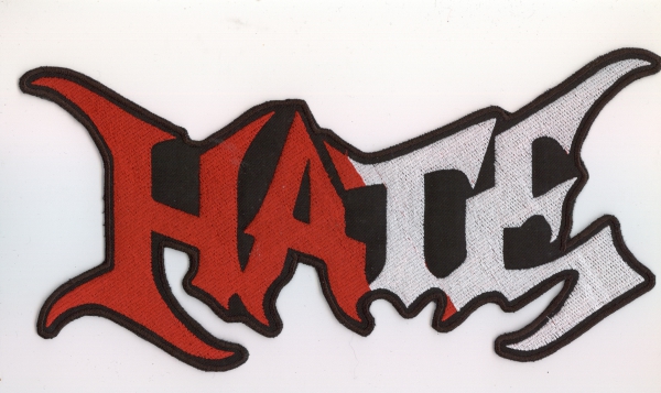 Hate - Red White Logo Backpatch
