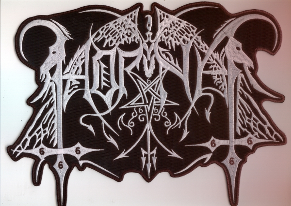 Horna - White Logo Backpatch