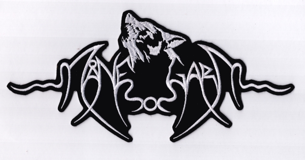 Manegarm - Weisses Logo Rückenaufnäher