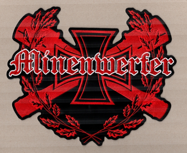 Minenwerfer - Rot Weisses Logo Rückenaufnäher