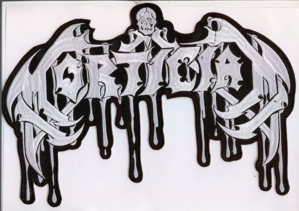 Mortician - Weisses Logo Rückenaufnäher