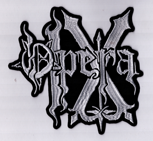 Opera IX - Weisses Logo Rückenaufnäher