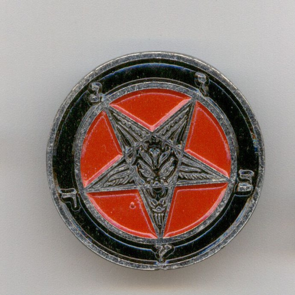 Pentagramm - Schwarz Rotes Symbol Metalpin