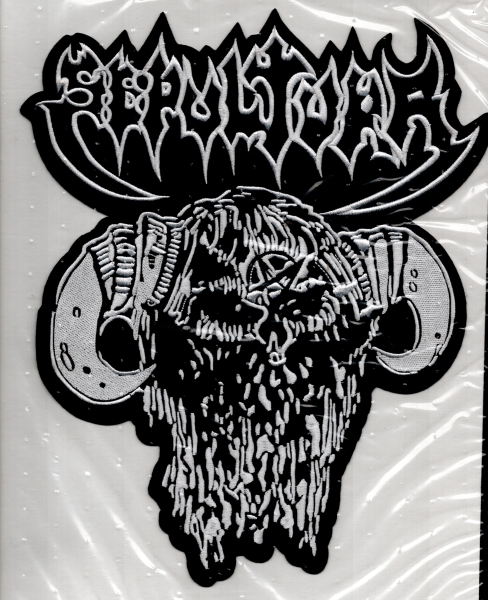 Sepultura - Necromancer Weisses Logo Rückenaufnäher