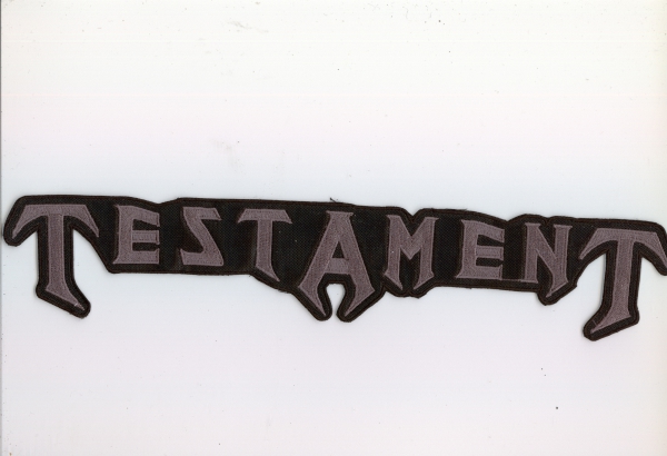Testament - Solides Graues Logo Rückenaufnäher