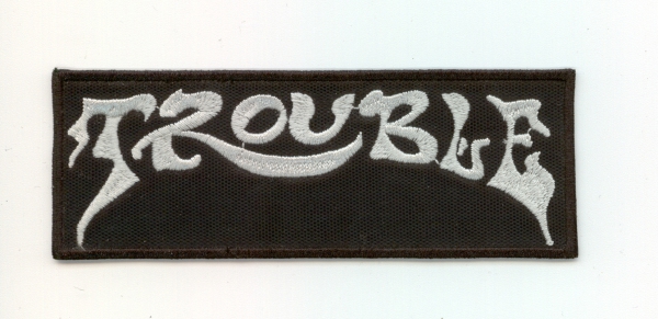 Trouble - White Logo Patch